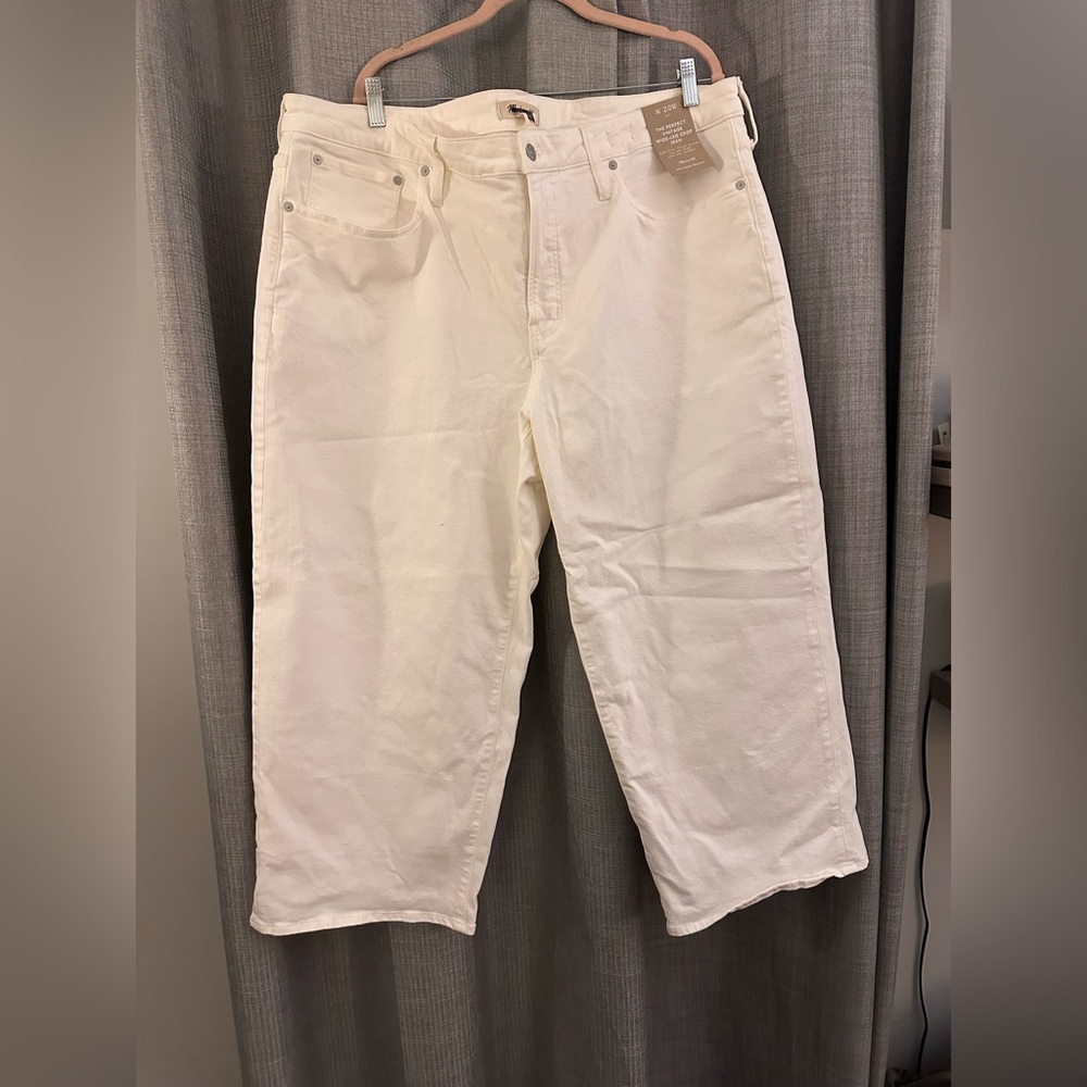 Madewell Cream Wide-Leg Jeans